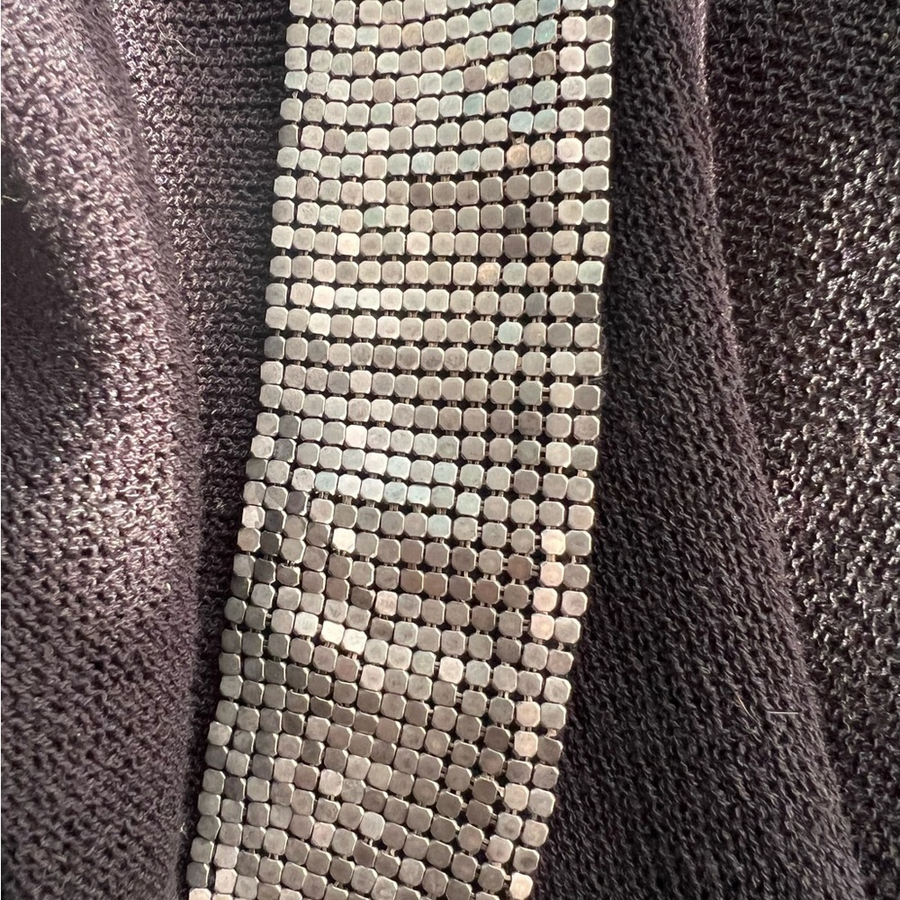 Vintage, Moda SZ S, black, full length, sweater with chainmail style cuff. - Picture 9 of 12